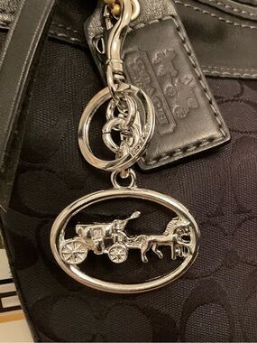 Silver Horse & Carriage Charm Keychain / Bag Charm